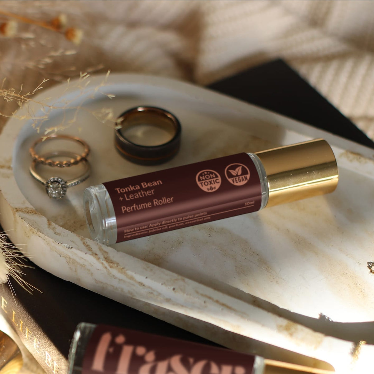 Tonka Bean + Leather Perfume Roller
