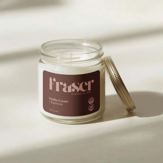 Vanilla Cream + Espresso - Soy Wax Candle (Golden)